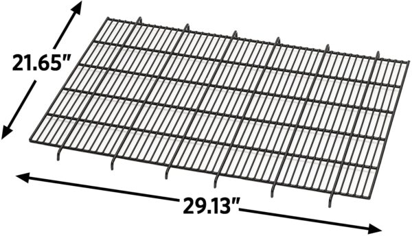 A large metal grate with the length of 2 9. 1 3 inches