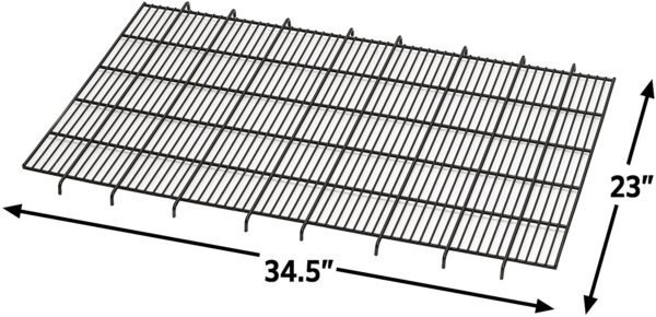 A large metal grill with the size of 3 4. 5 inches