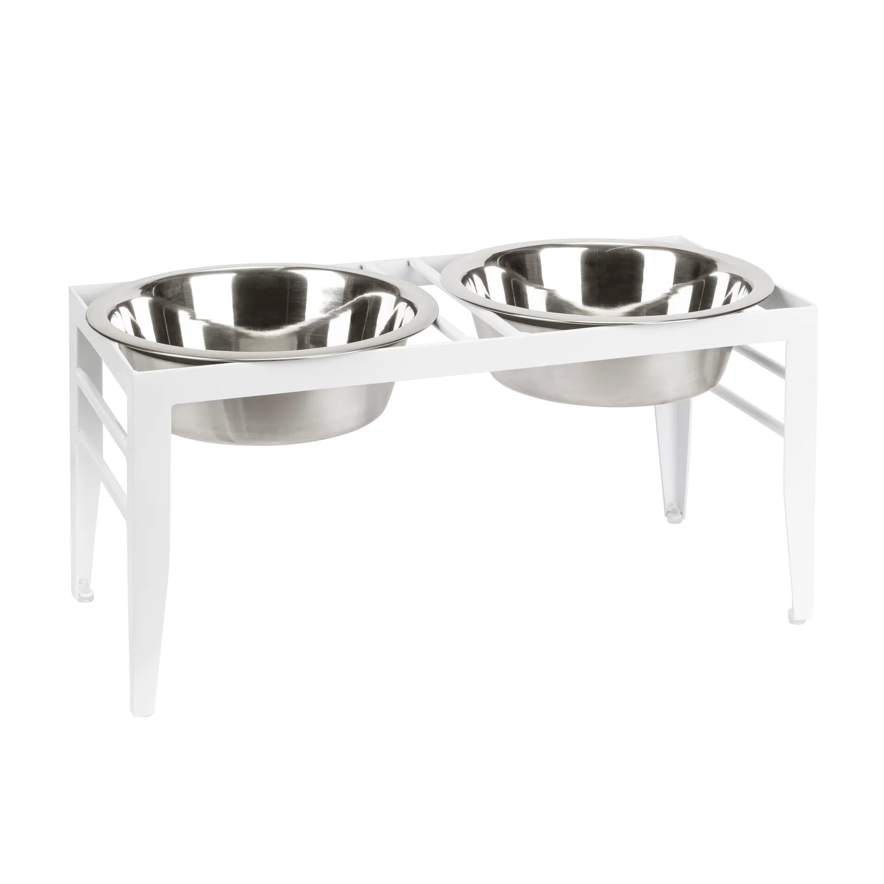 Chariot White Double Dog Bowl Diner