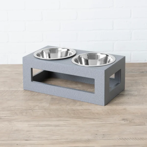 Gray Outdoor Porch Dog Feeder